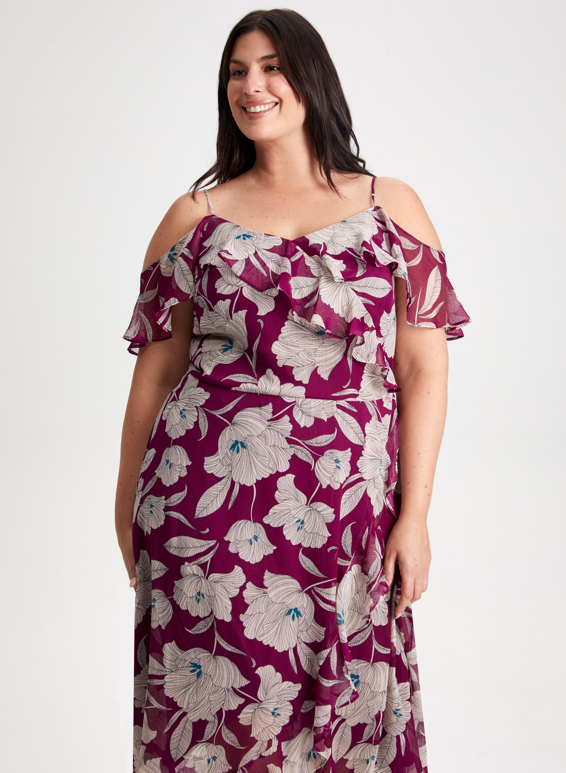 Floral Print Cold Shoulder Dress for Women - Summer Sleeveless Party Dress, Beach Wedding Guest Outfit, Boho Chic Fashion