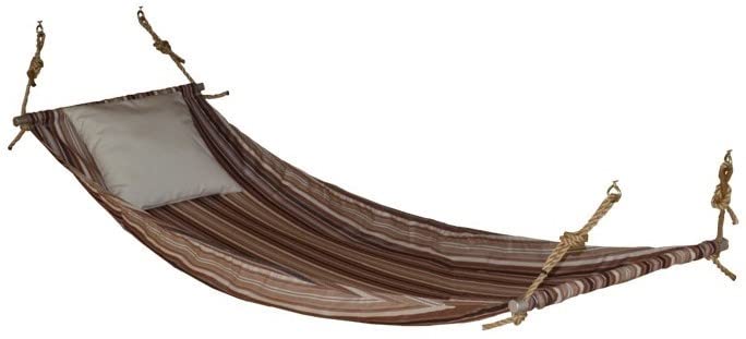 Premium Full Hammock with Heavy-Duty Mounting Hardware - Maroon Stripe Design for Outdoor Camping, Backyard Relaxation & Travel Adventures