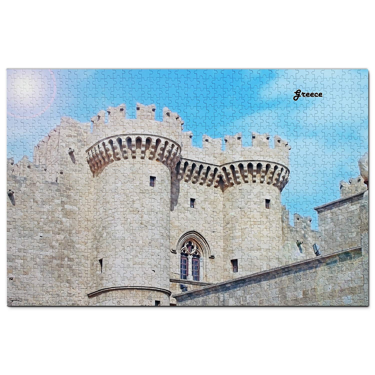 1000 Piece Greece Jigsaw Puzzle - Avenue of The Knights Rhodes Wooden Travel Souvenir | Perfect for Home Decor, Family Game Night & Educational Gift for Adults & Kids