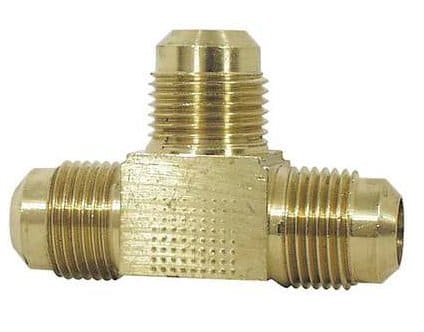 3/4 Inch Brass Flare Tee Fitting - 50 Pack - 44 12 Size - Perfect for Plumbing, HVAC, and Gas Line Connections