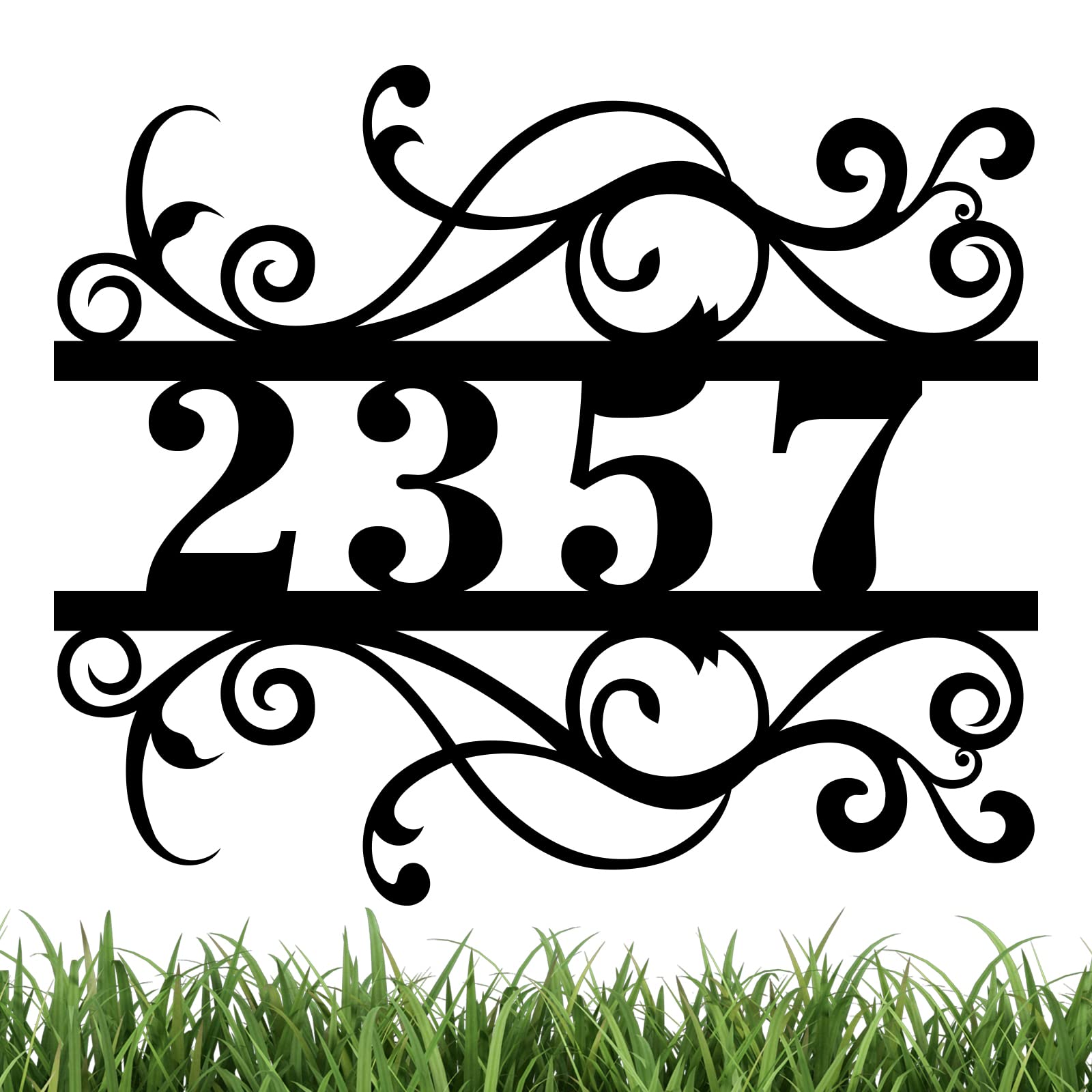 Personalized Modern Metal House Numbers for Outside - Custom Address Plaque Sign for Yard & Home - Horizontal Design - Perfect for Front Door, Mailbox & Curb Appeal