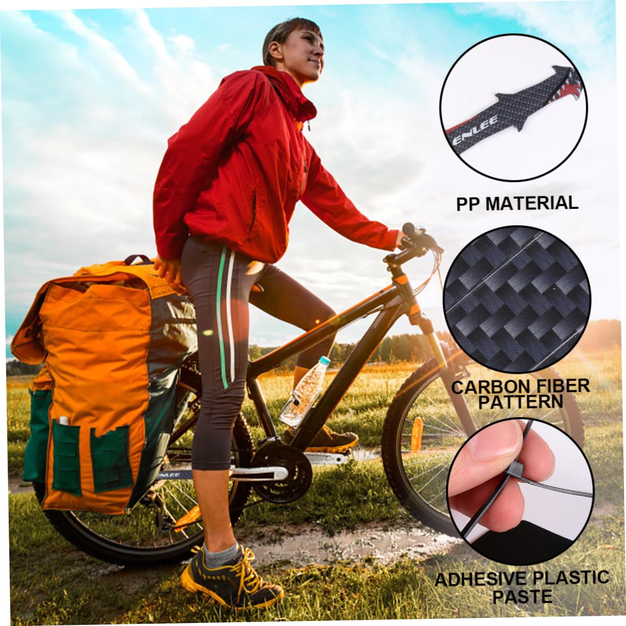 2 Sets Bike Chainstay Protector Stickers - Durable Mountain Bike Frame Guard Stickers, Chain Guard Accessories for MTB, Road Bikes - Prevent Scratches & Damage During Off-Road Riding & Commuting