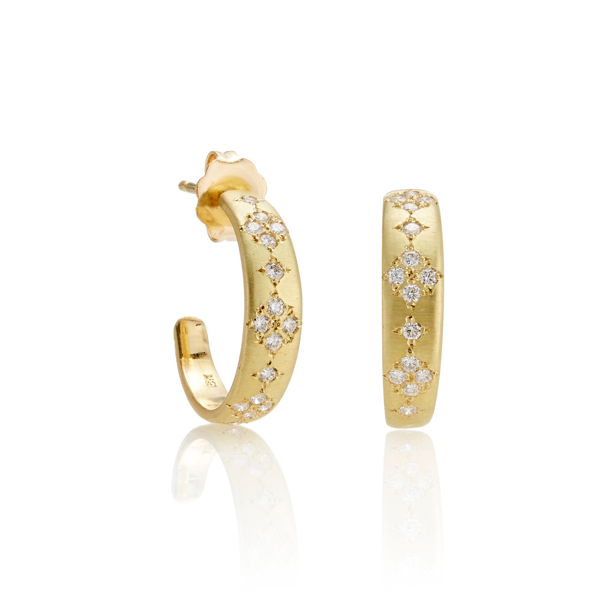 Memories Diamond Hoop Earrings - 14K Gold Plated Cubic Zirconia Stud Earrings for Women | Perfect for Weddings, Parties & Everyday Elegance
