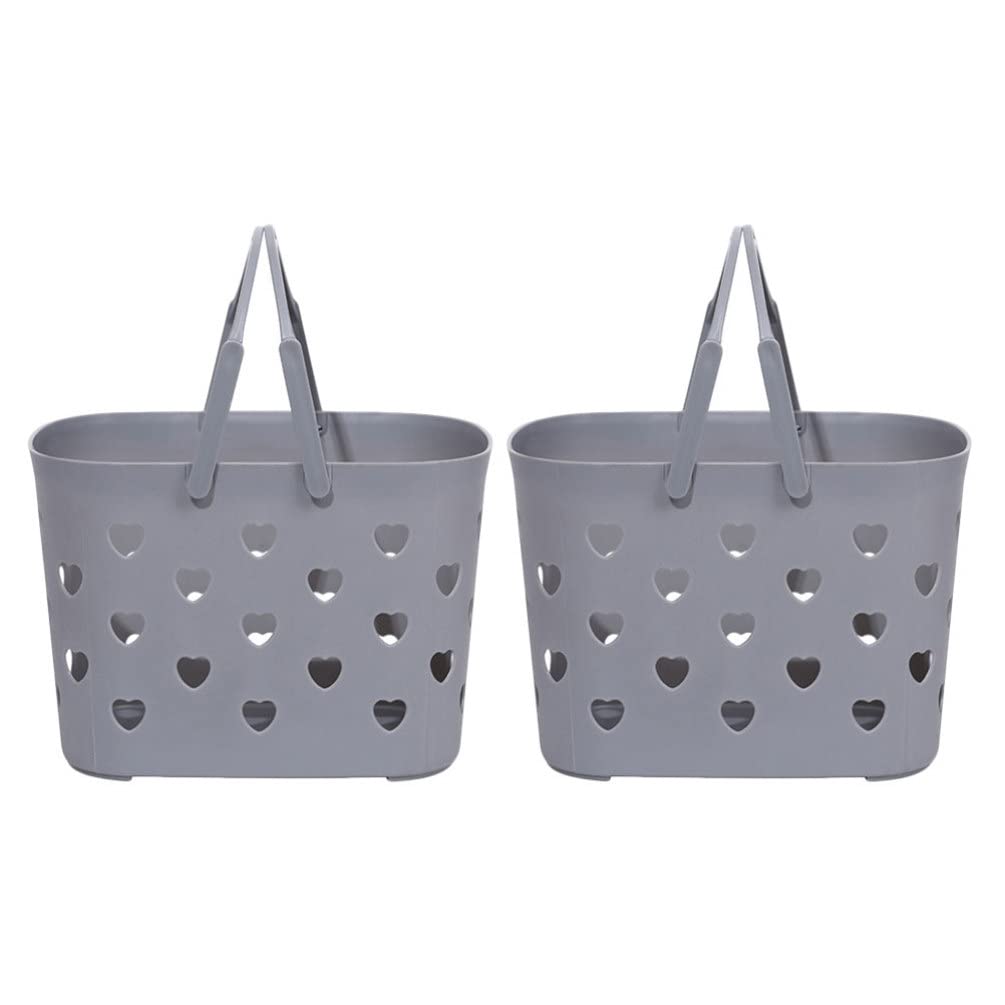 Zerodeko 2-Pack Plastic Toilet Tank Basket with Handle - Multi-Purpose Colander for Kitchen, Garden, Bathroom & Toy Storage - Perfect for Washing Fruits, Vegetables & Organizing Small Items