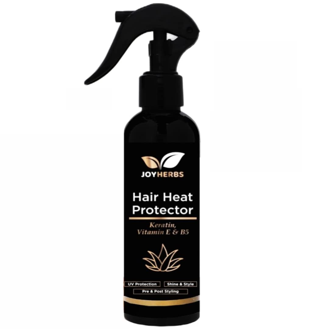 JOYHERBS Natural Heat Protectant Hair Spray 200ml - Keratin, Argan & Avocado Oil Formula Repairs Damage, Reduces Hair Fall & Breakage | Heat Protection for Straighteners, Curling Irons & Styling Tools | Perfect for Daily Styling & Salon Use