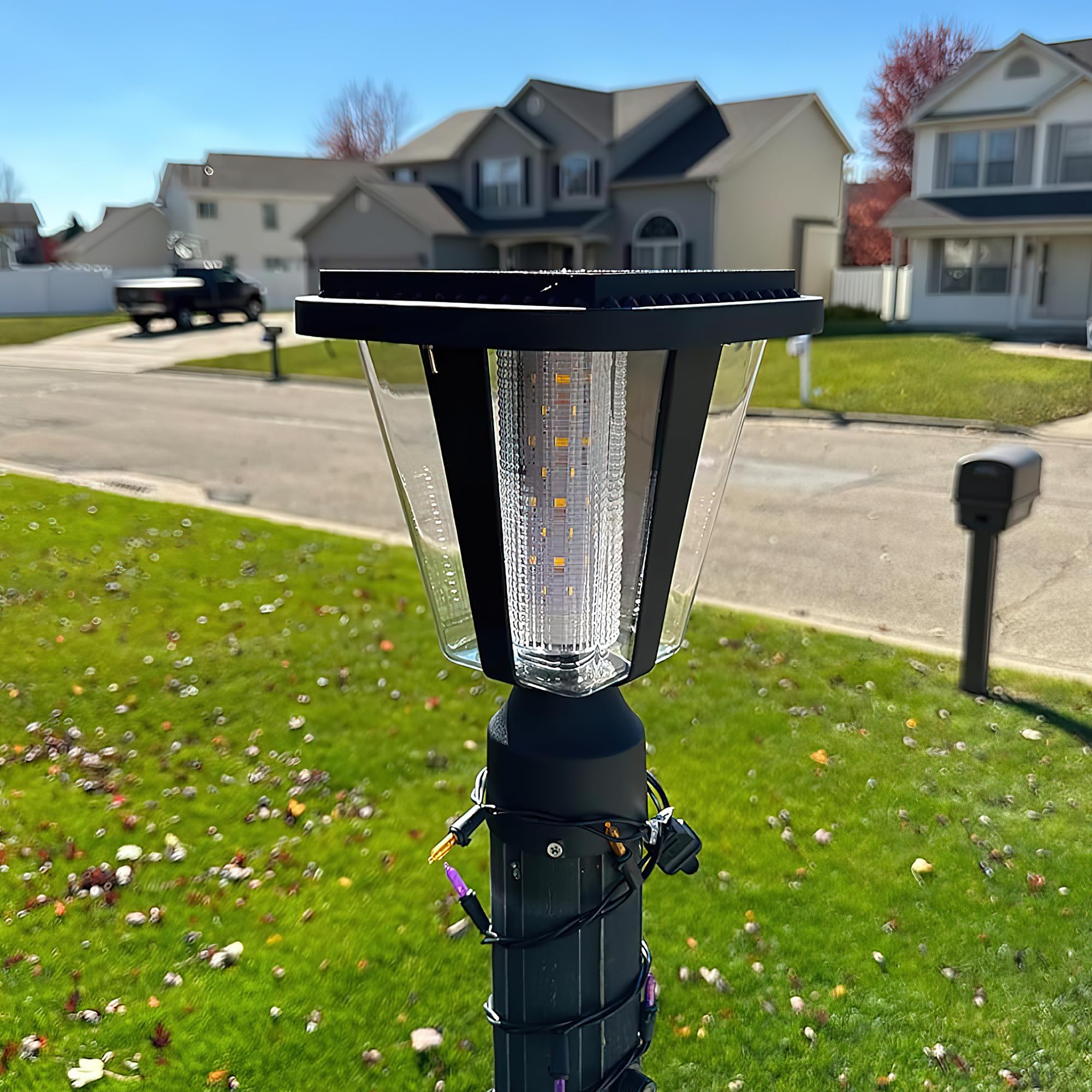 Lovus 160LM Solar Light Lamp Post - 6000K White Outdoor Solar Pillar Lights with 3