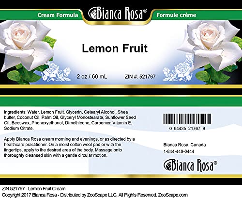 Lemon Fruit Cream - 2 oz Moisturizing Hand & Body Lotion for Dry Skin - ZIN 521767 - Perfect for Daily Hydration, Travel & Gift Sets