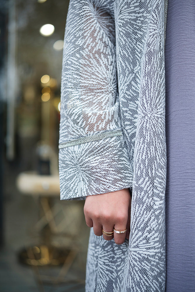 Grey Open Girls Abaya - Modest Islamic Dress for Kids - Perfect for School, Prayer & Special Occasions