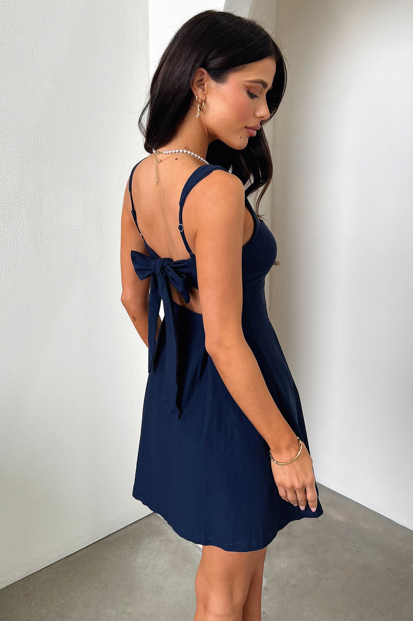 Bransley Women's Navy Blue Dress - Elegant Casual & Office Wear for Everyday Style