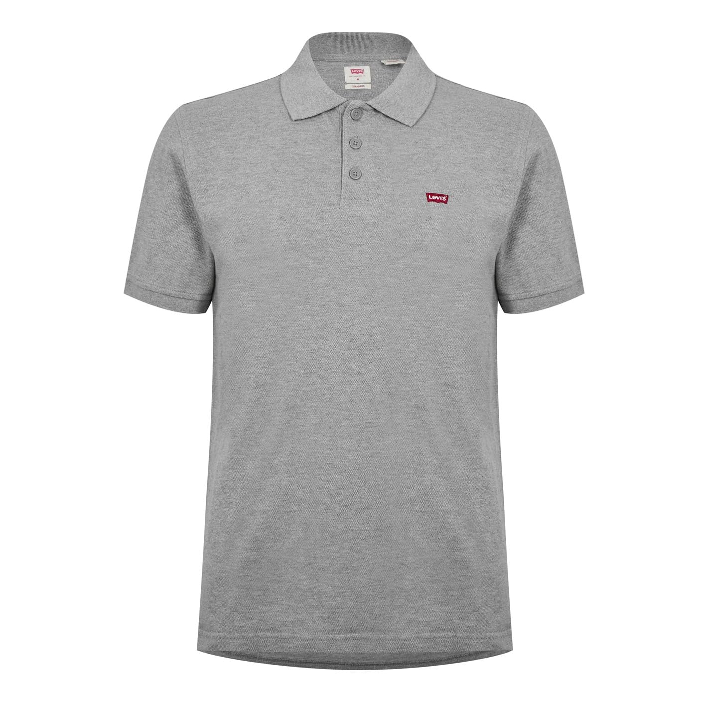 Levi's Men's Medium Grey Heather Polo T-Shirt - Casual Comfort Fit Cotton Shirt for Everyday Wear & Outings