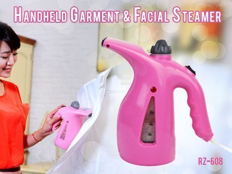 GION Professional Facial Steamer for Deep Skin Cleaning | Handheld Fabric Steam Brush & Garment Steamer for Clothes | Home & Travel Use | Multicolor (1Pcs) - Perfect for Spa Days, Travel Wrinkle Removal, and Quick Clothing Refresh