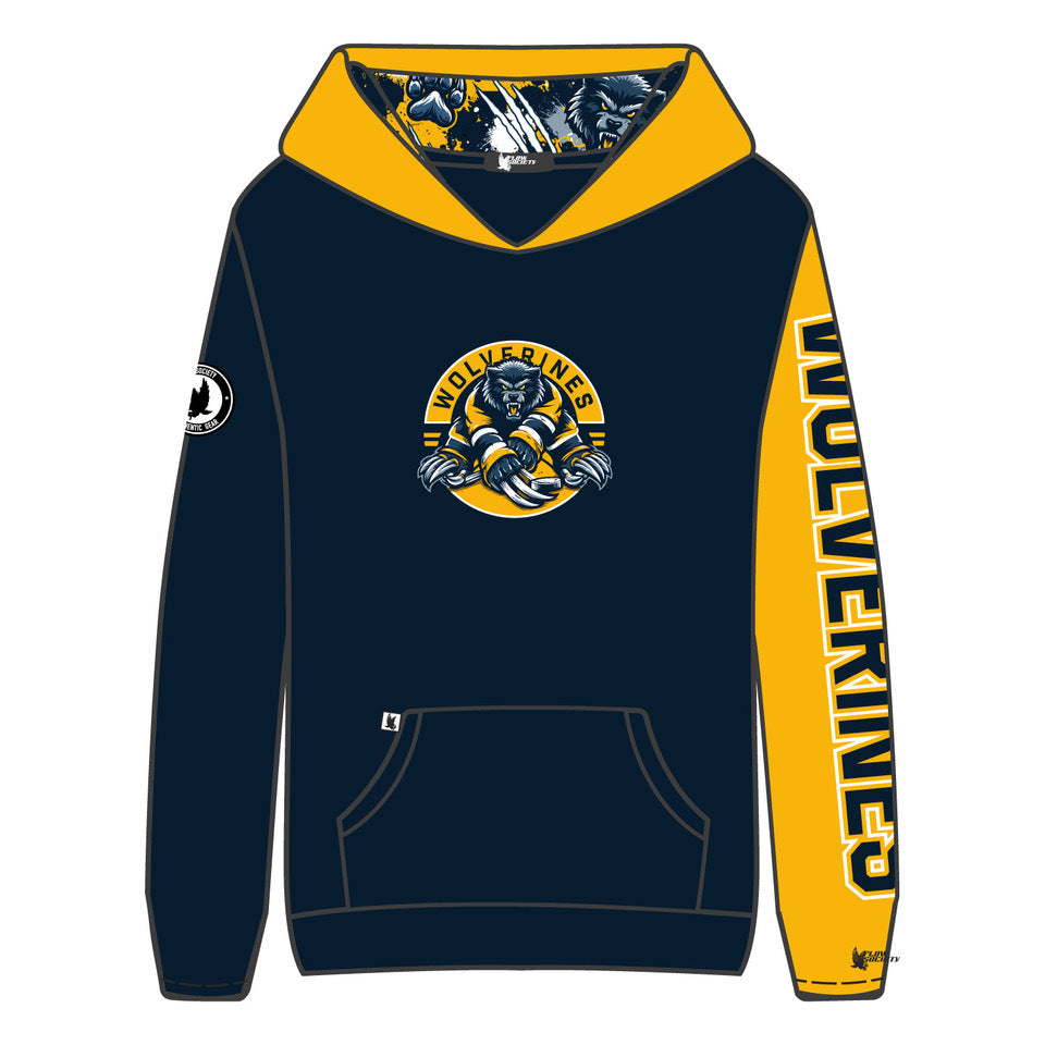 Youth & Adult Wolverine Elite Hockey Navy Hoodie - Warm & Comfortable Hockey Sweatshirt for Men & Women - Perfect for Games, Practice & Casual Wear