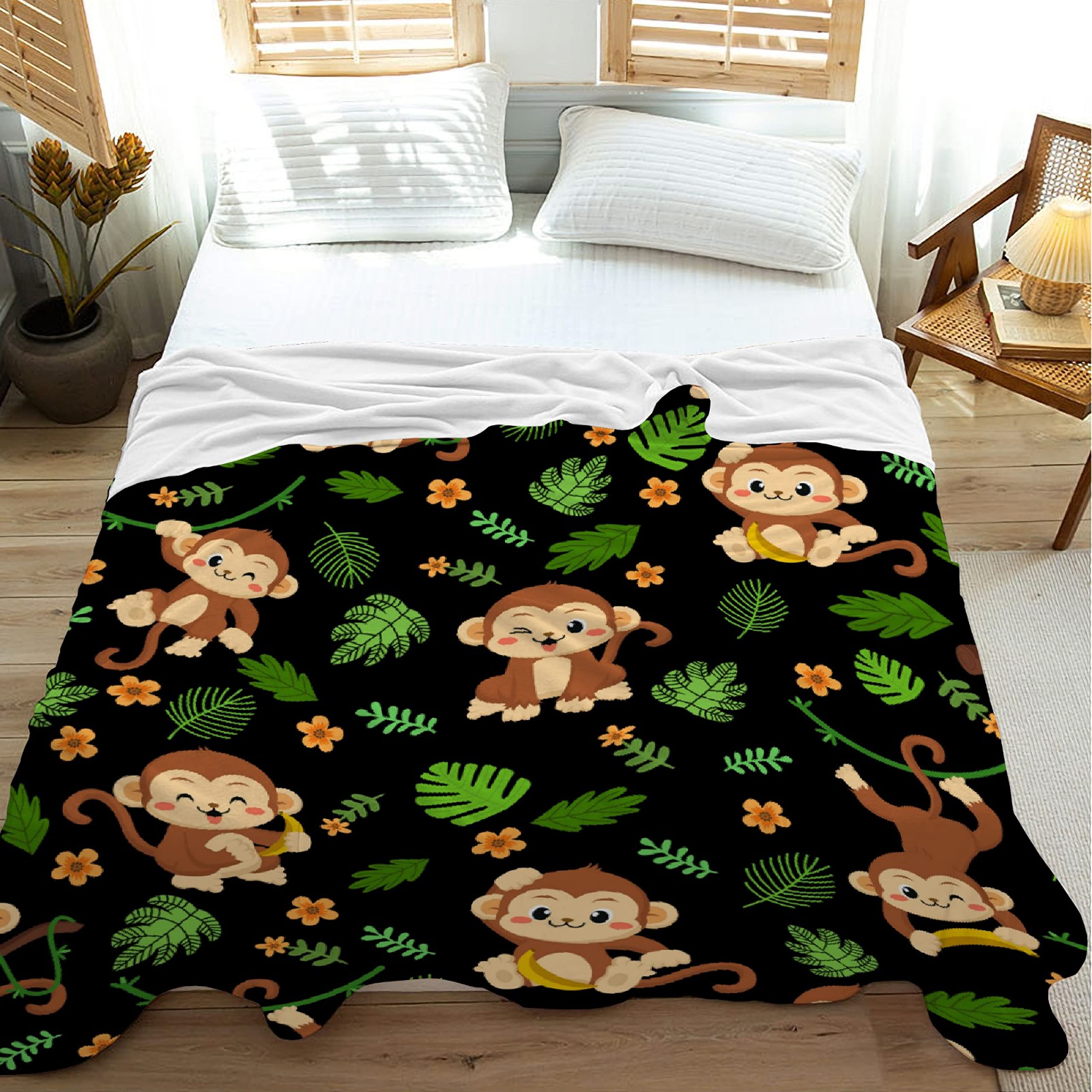 Happy Monkey Super Soft Flannel Blanket - 50