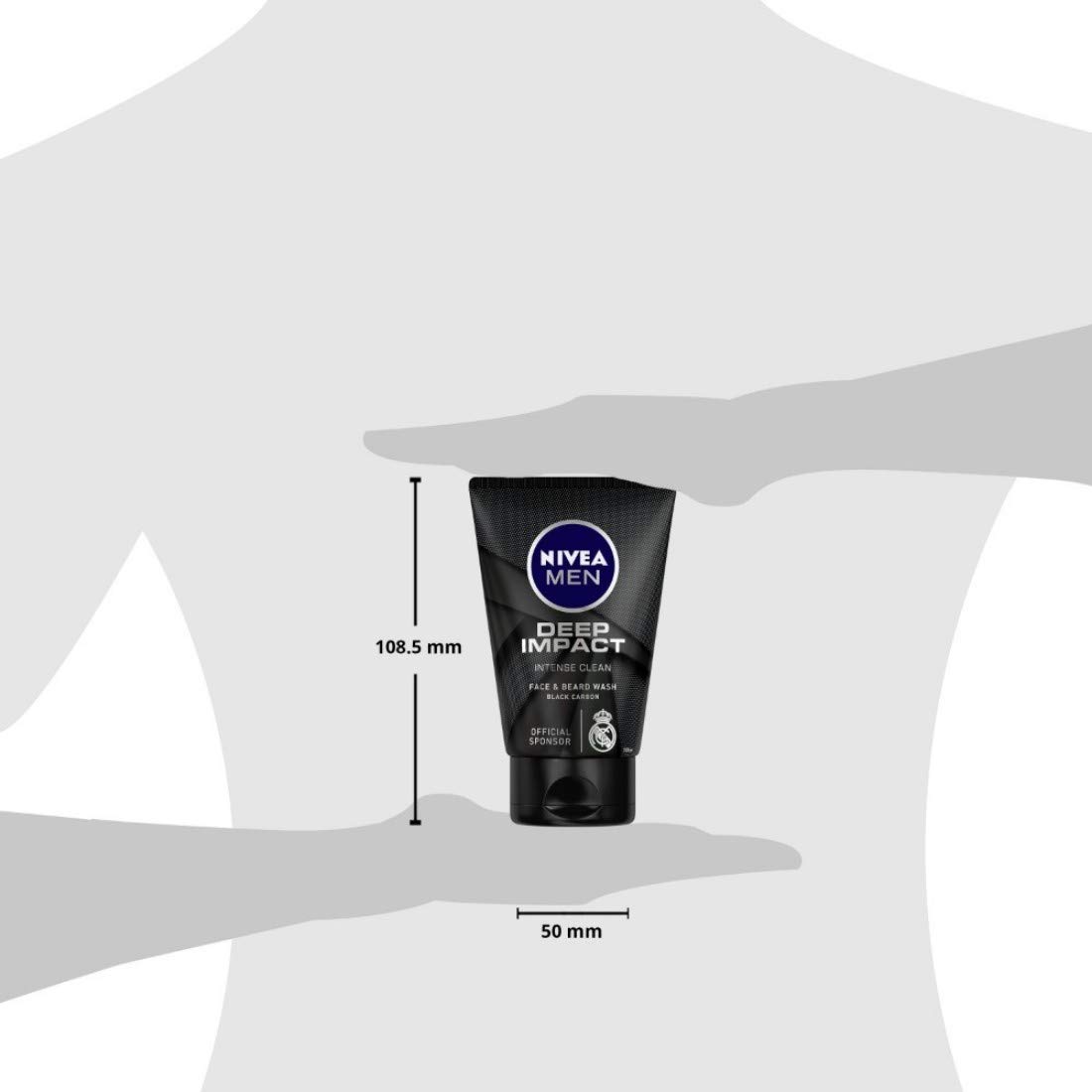 NIVEA Men Active Clean Shower Gel & Deep Impact Face Wash Set - 250ml Body Wash & 100g Facial Cleanser for Men | Refreshing Daily Skincare Routine for Gym & Workout