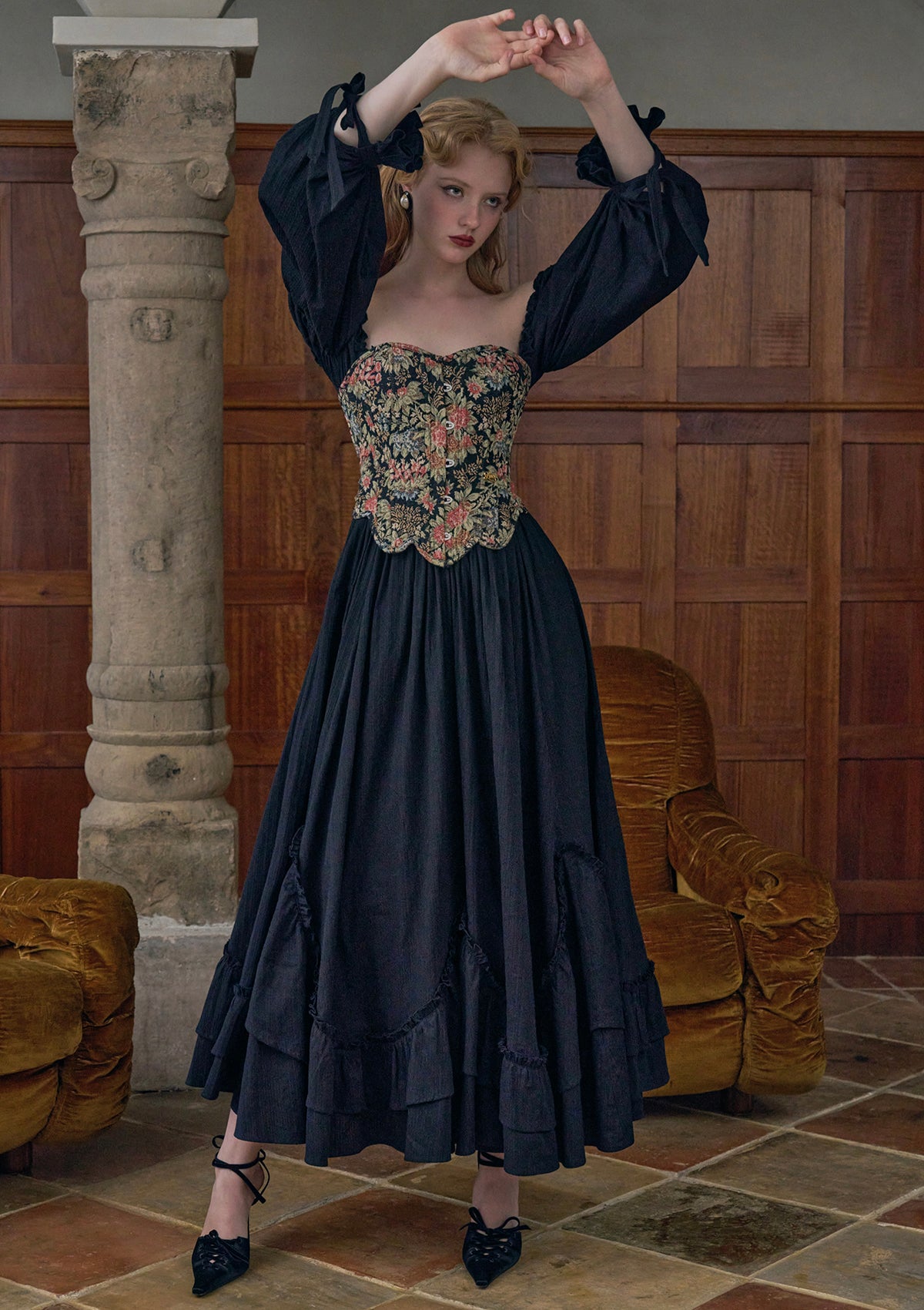 Fallen Angels Corset Dress - Gothic Lace-Up Bustier Top for Women | Perfect for Halloween, Cosplay, and Night Out