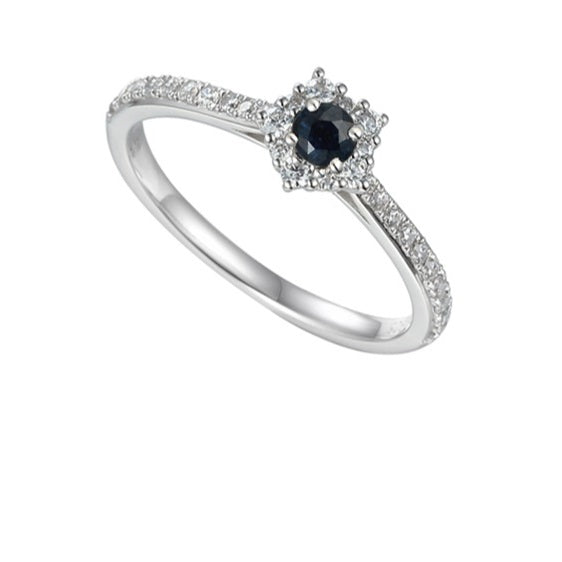 Exquisite Silver Sapphire Cluster Classic Ring for Women | Elegant Vintage Jewelry for Engagement, Wedding & Special Occasions