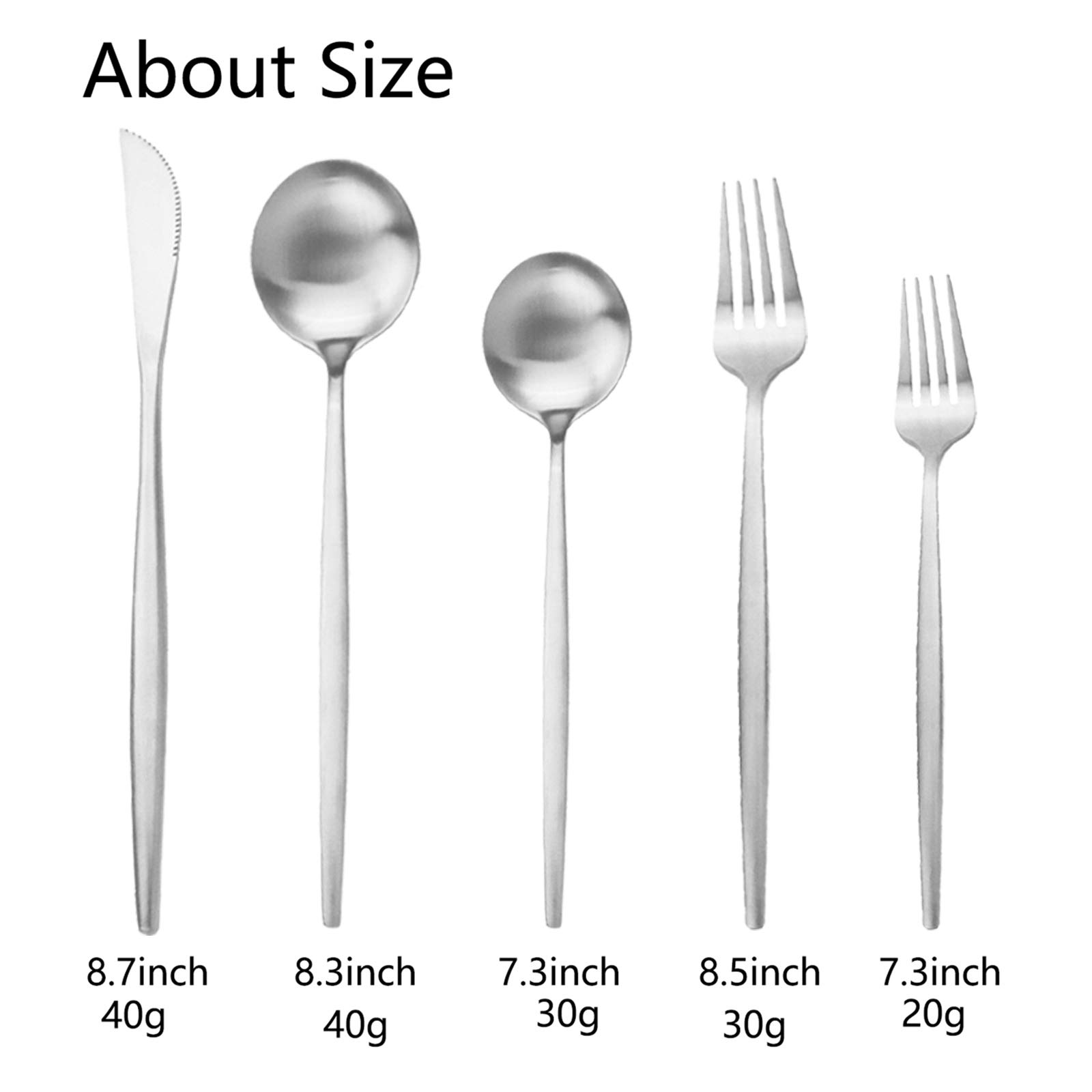 Premium 30-Piece Stainless Steel Flatware Set - Matte Silver Satin Finish Cutlery for 6 People | Spoons, Forks & Knives | Dishwasher Safe Kitchen Utensils | Perfect for Dinner Parties, Restaurants & Everyday Dining