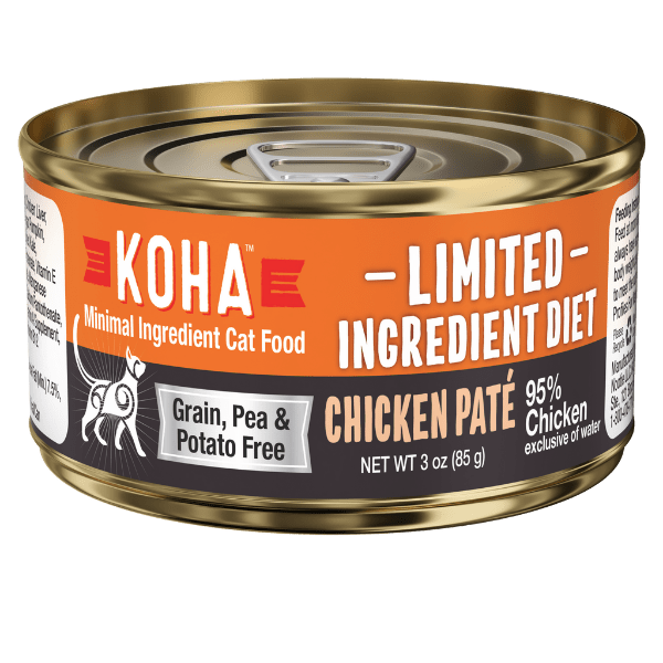 KOHA LID Chicken Pate Grain-Free Canned Cat Food - Limited Ingredient Diet for Sensitive Stomach - Perfect for Indoor Cats & Kittens with Food Allergies
