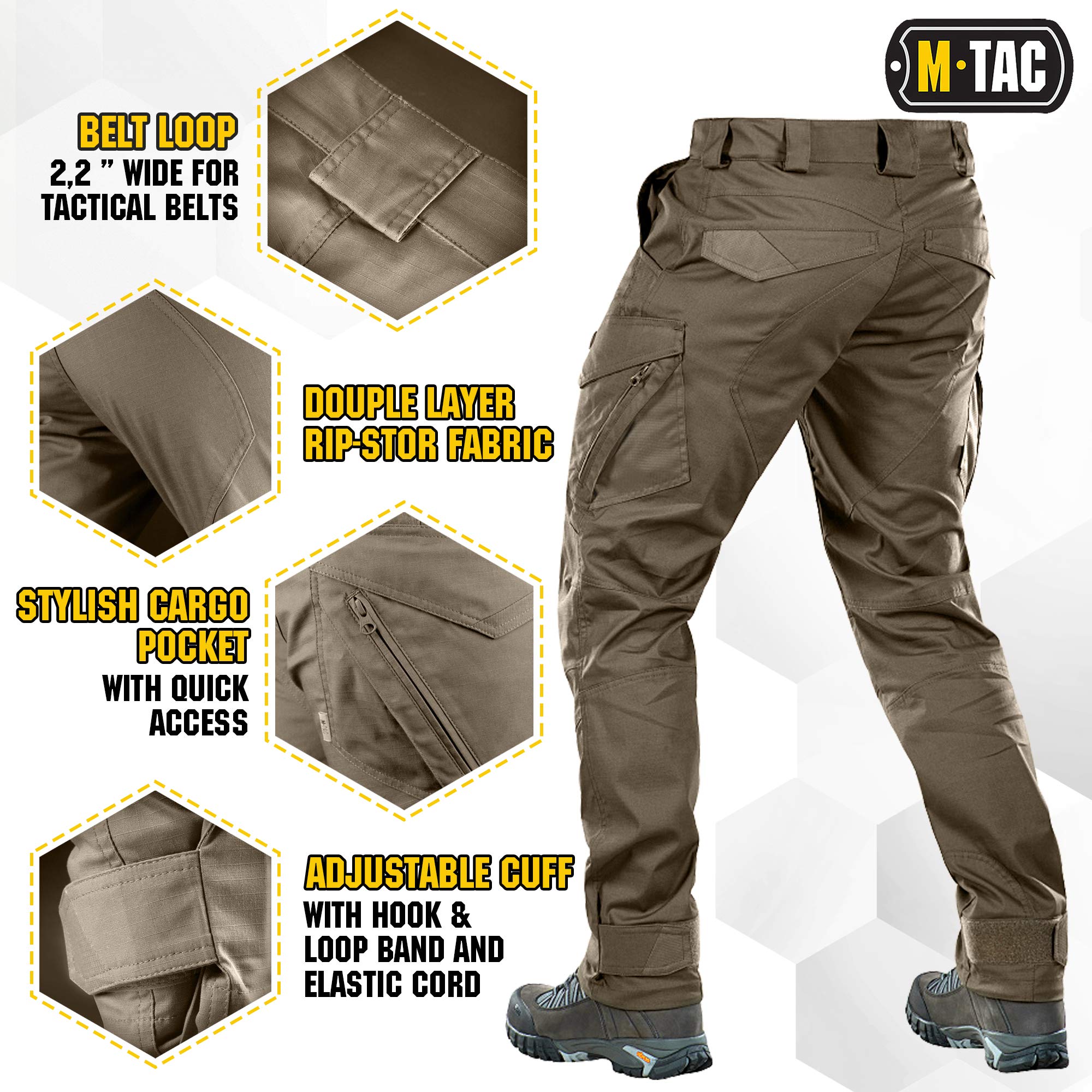 Aggressor Flex Men's Tactical Cargo Pants - Durable Cotton Work Pants with Multiple Pockets for Outdoor, Hiking & Military Use