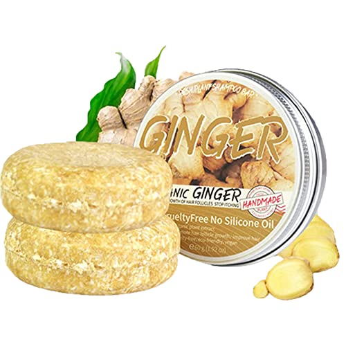 **Ginger Pro Hair Regrowth Shampoo Bar – Organic Solid Shampoo for Anti-Hair Loss & Hair Growth Repair – Natural Ginger Shampoo Soap (2pcs) – Perfect for Thinning Hair & Scalp Care**