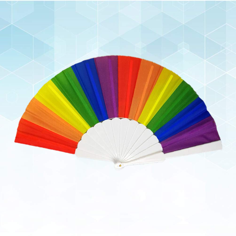 SUPVOX 2-Pack Large Folding Hand Fan - Portable Wedding Decoration, Japanese Style LGBT Pride Fan - Perfect for Weddings, Parties, Cosplay & Summer Cooling