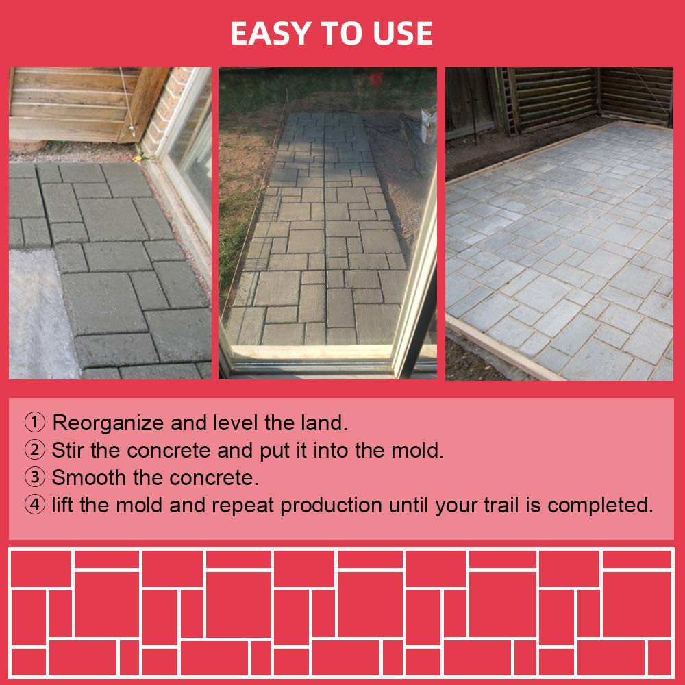 20x20x1.8 Inch Large Reusable Concrete Path Maker Mold - DIY Stepping Stone Paver for Lawn, Patio, Yard & Garden Walkway (8-Grid Design) - Perfect for Creating Beautiful Pathways & Landscape Designs