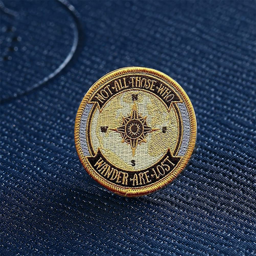 O'Houlihans - 'Not All Those Who Wander Are Lost' Iron On Patch for Jackets, Backpacks & DIY Crafts - Vintage Style Embroidered Sew On Badge for Clothing Customization