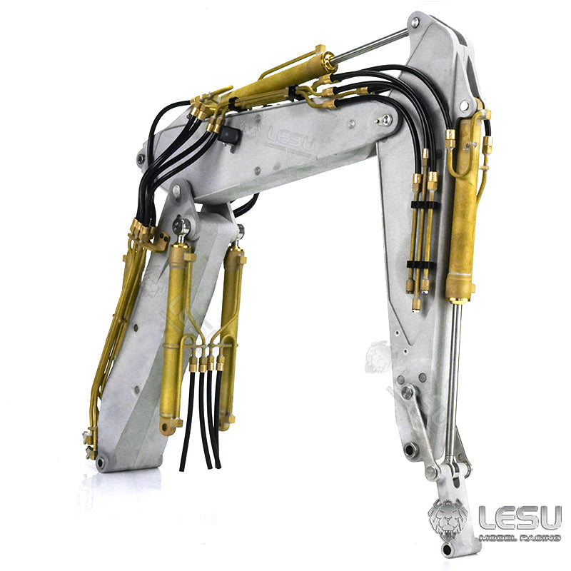 1/14 Scale Metal Rake Bucket with Three-Section Arm Grab Fork for LESU AC360 PC360 ET30H ET26L RC Hydraulic Excavator Model - Perfect for Construction Site Dioramas, RC Excavator Upgrades & Heavy Equipment Collectors