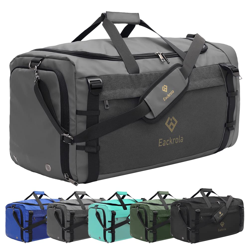 Eackrola 65L Large Sports Gym Bag & Travel Duffel Bag for Men & Women - Lightweight with Wet Pocket & Shoe Compartment - Perfect for Gym, Travel, Sports & Workout