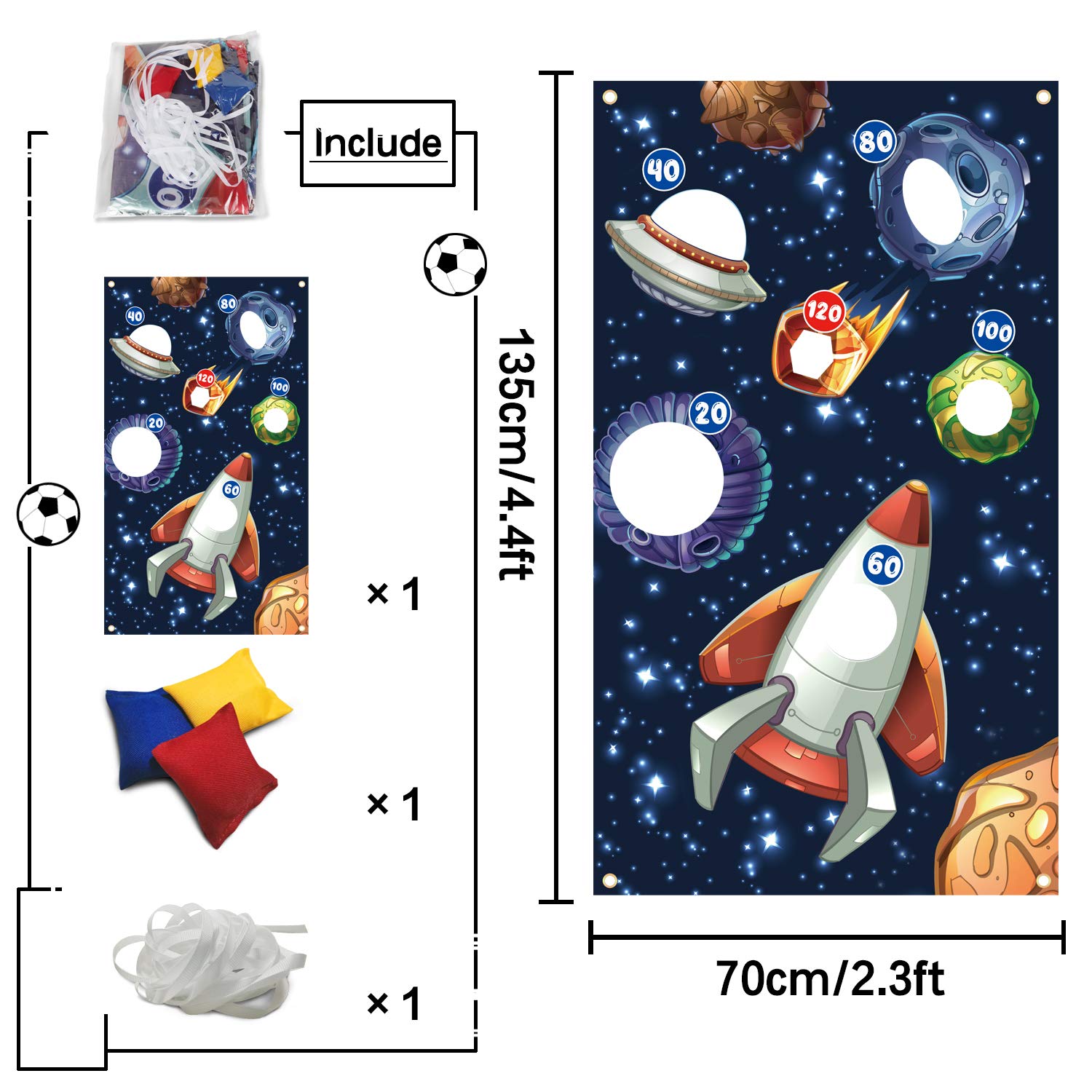 Galaxy Theme Party Decor - Space Toss Game Banner for Indoor & Outdoor Celebrations