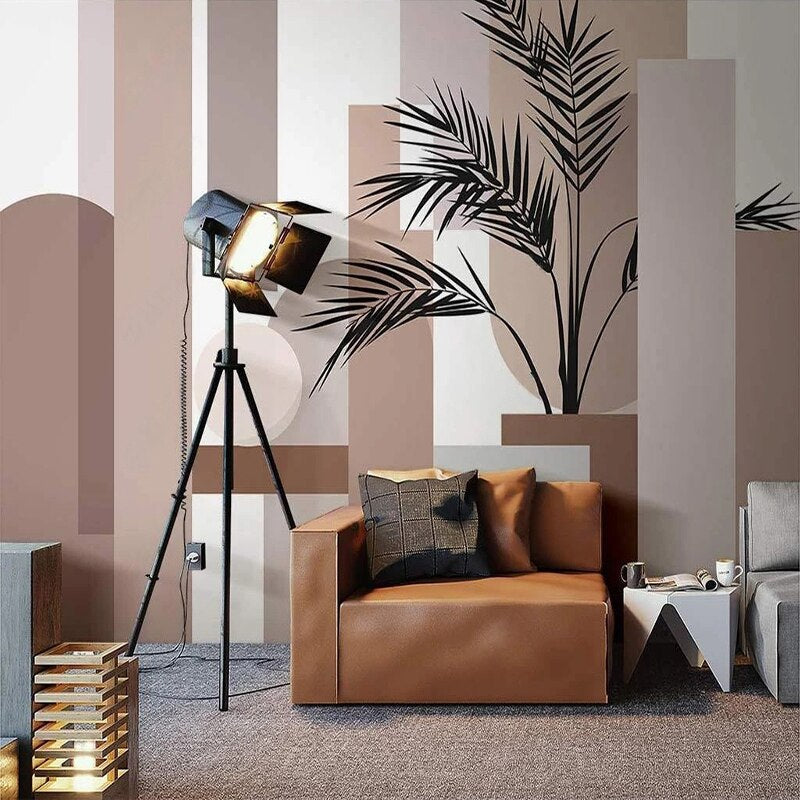 Abstract Leaves Wallpaper Mural - Premium Peel & Stick Wall Decor for Living Room, Bedroom, Office | Easy DIY Installation | Nature-Inspired Home Transformation