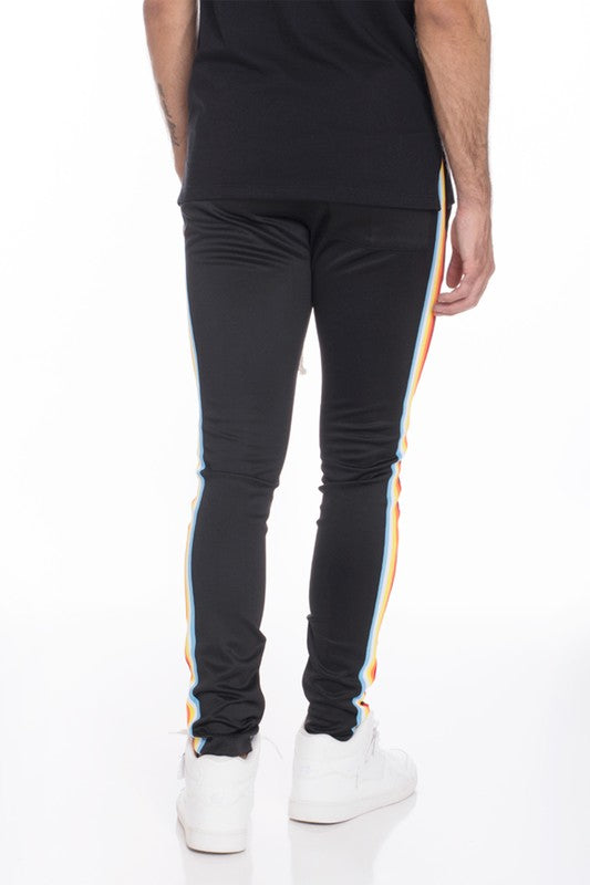 Rainbow Tape Track Pants for Men & Women - Stylish Striped Joggers for Running, Gym & Casual Wear