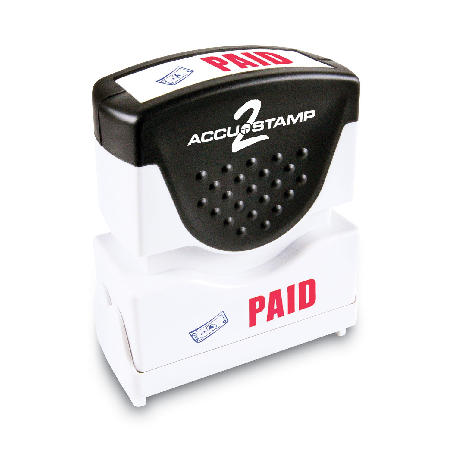 ACCUSTAMP2® Pre-Inked Shutter Stamp with Microban Protection - Red & Blue Ink - 1.63