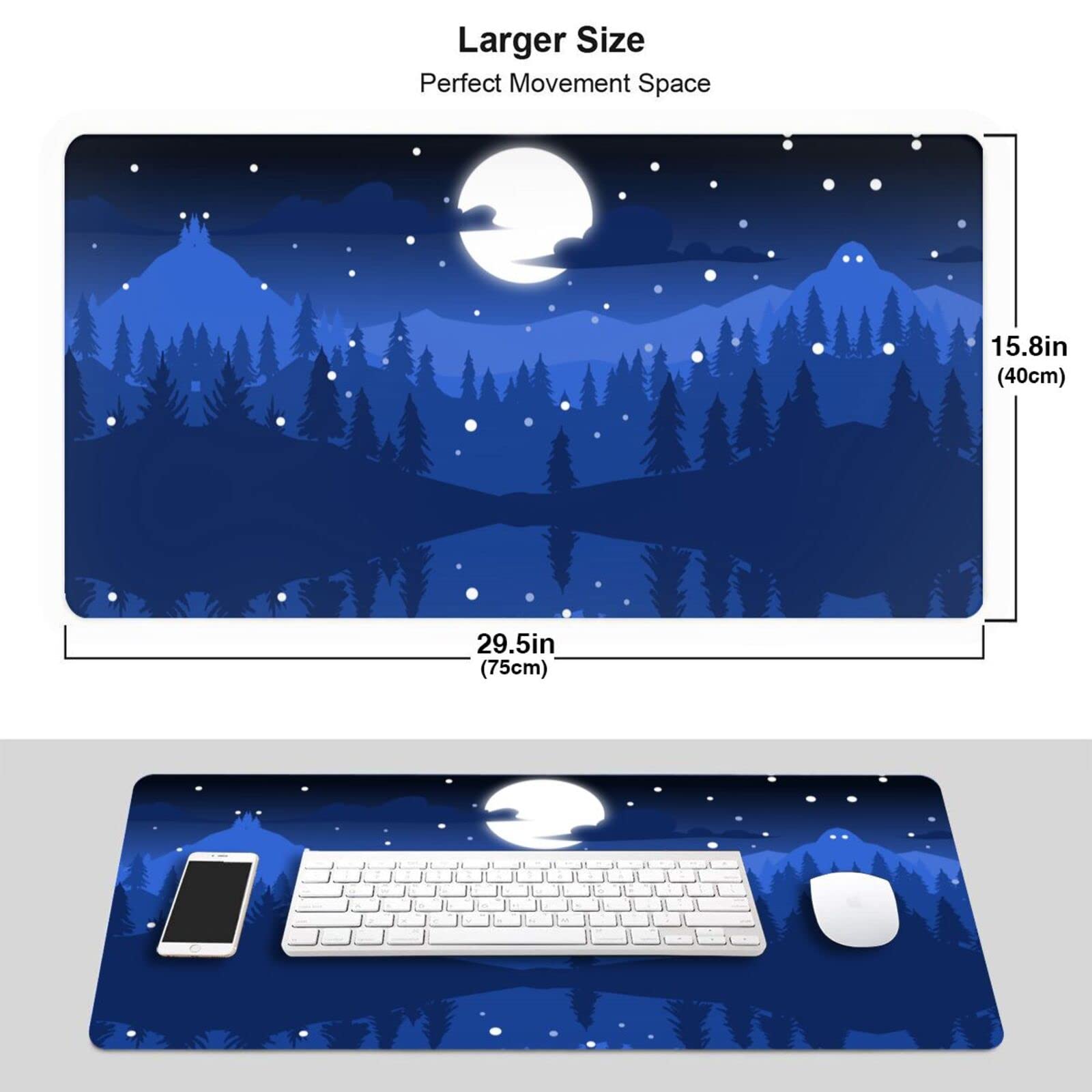 Fantasy Landscape Large Mouse Pad - Extended Gaming Mouse Mat with Nature Design for Computer & Keyboard Desk - Perfect for Gaming, Office Work & Home Use