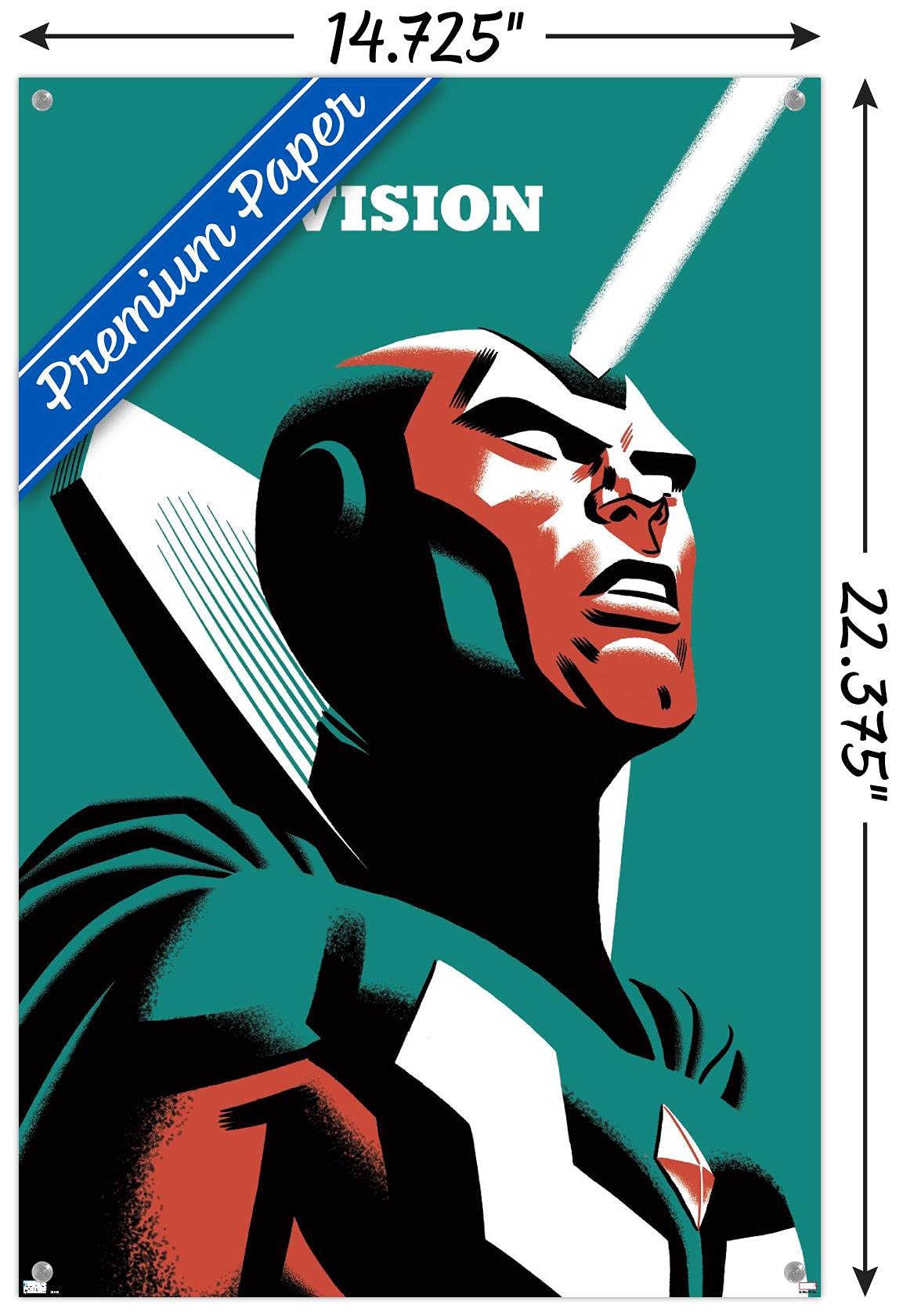 Marvel Comics Vision #4 Wall Poster with Push Pins - Premium Superhero Home & Office Decor for Marvel Fans