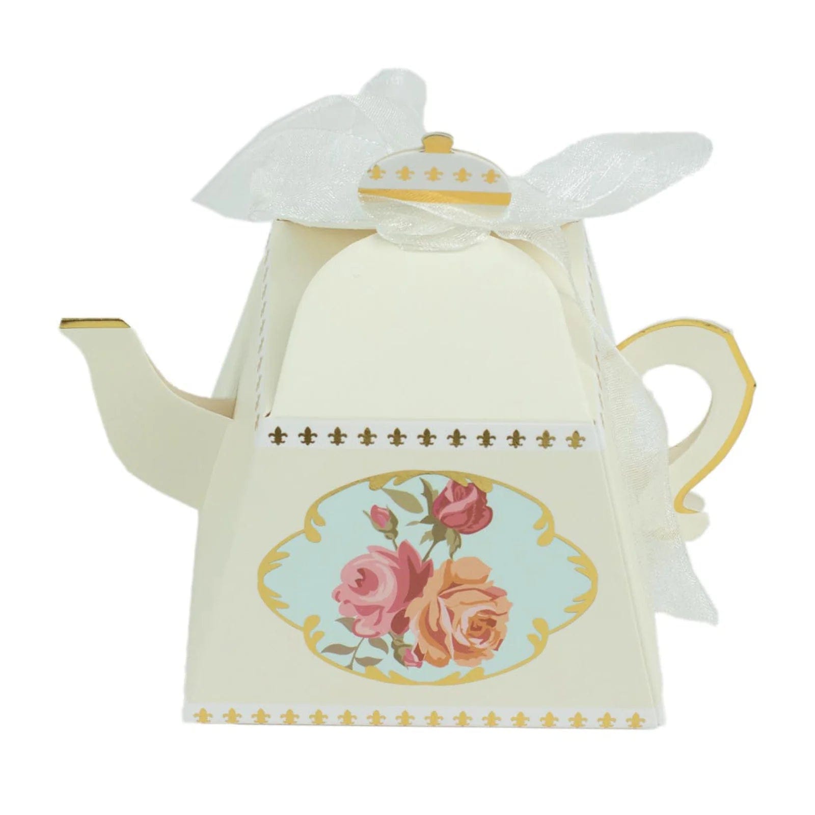 25 Mini Teapot Wedding Favors with Ribbon - Elegant Tea Party Favors for Bridal Shower, Baby Shower & Special Events