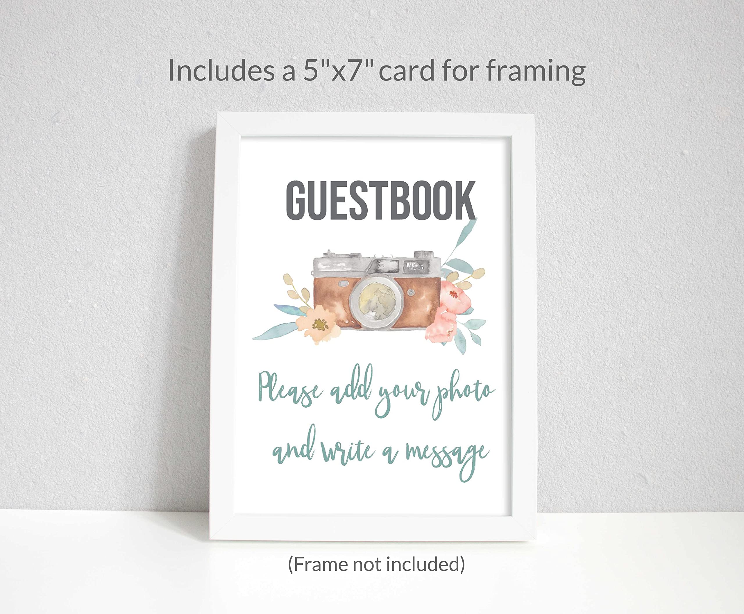 Photo Guest Book Navy & Gold Wedding Guestbook with Blank Pages | Polaroid & Instax Guest Book for Wedding Photo Booth Props | Perfect for Navy Themed Weddings and Events