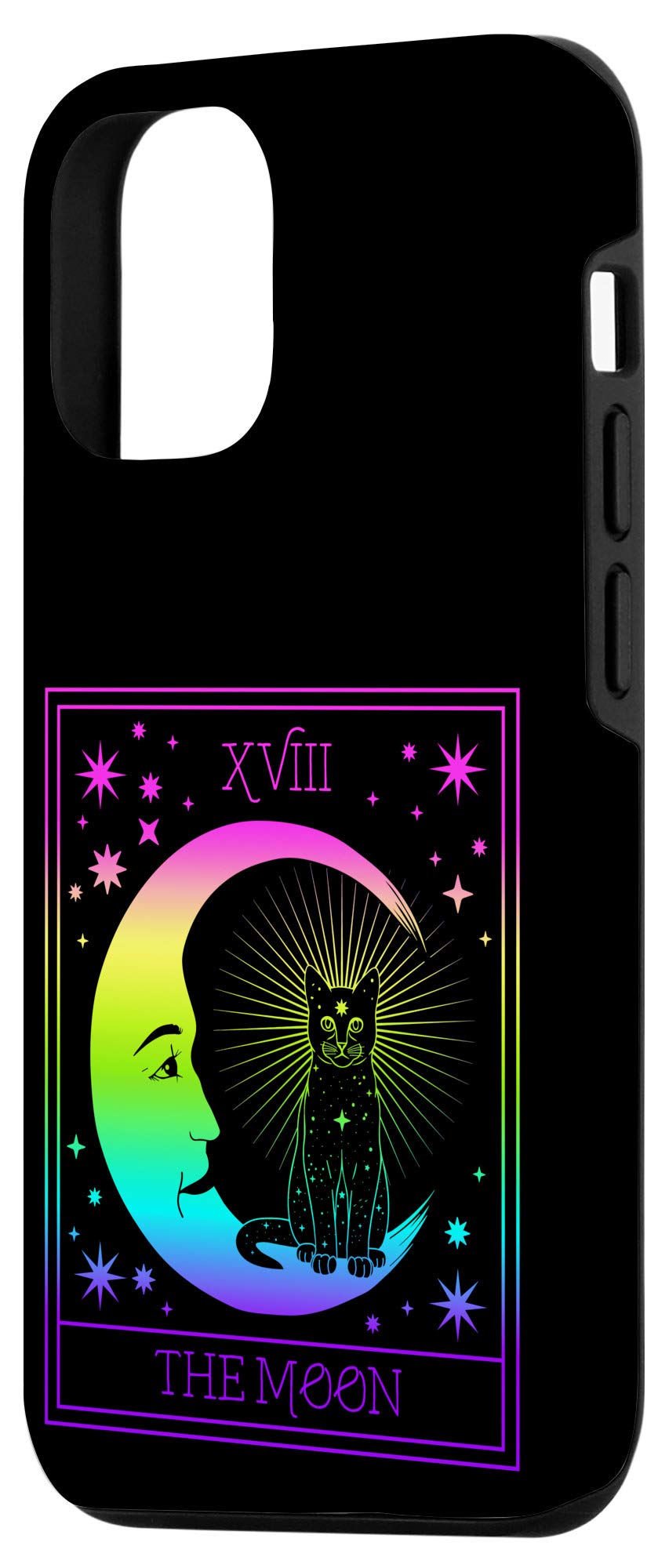 iPhone 12/12 Pro Case - Tarot Card Crescent Moon & Cat Design | Pastel Goth Wiccan Witch Style | Protective Phone Cover for Magic Lovers & Spiritual Practitioners | Perfect for Wiccan Rituals, Tarot Readings & Gothic Fashion