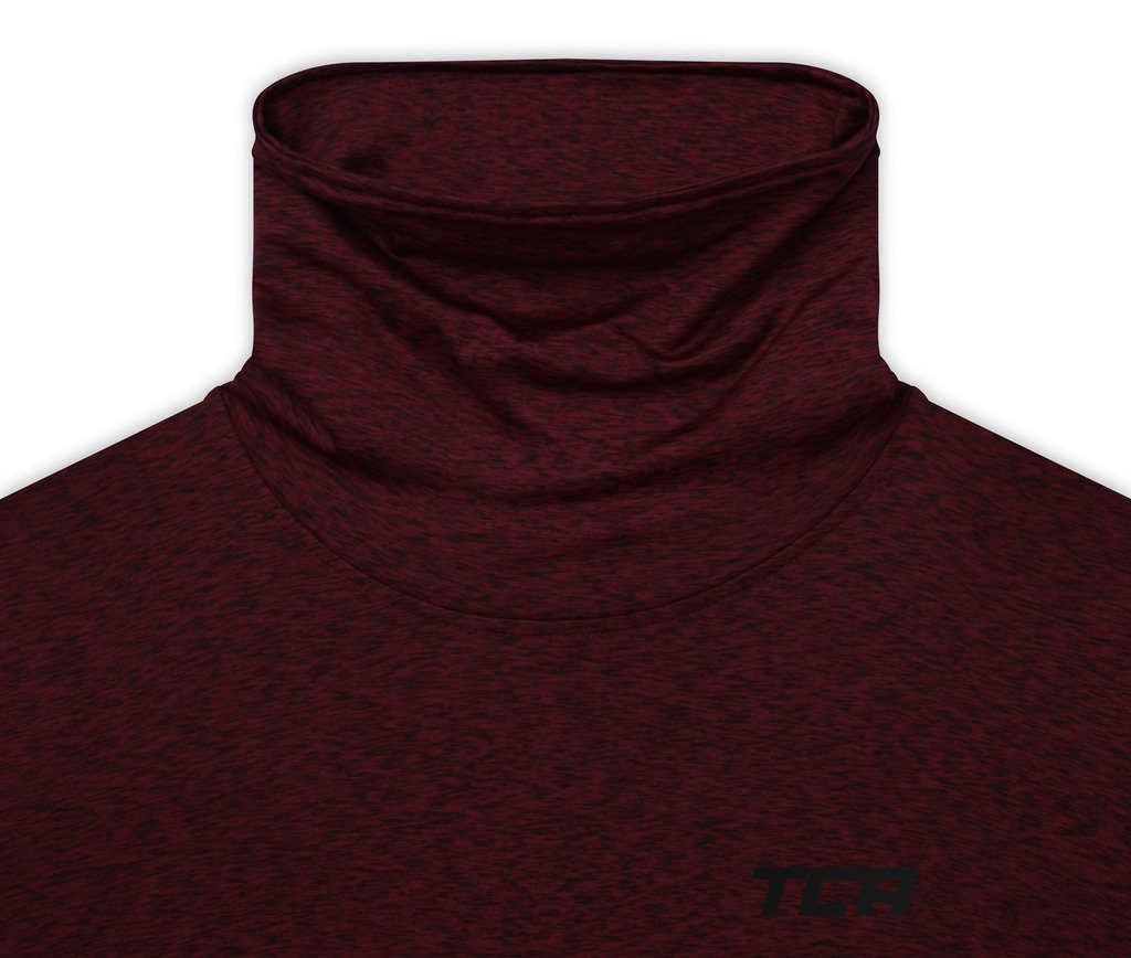 TCA Men's Thermal Running Shirt - Funnel Neck Warm-Up Top for Cold Weather Jogging & Outdoor Workouts