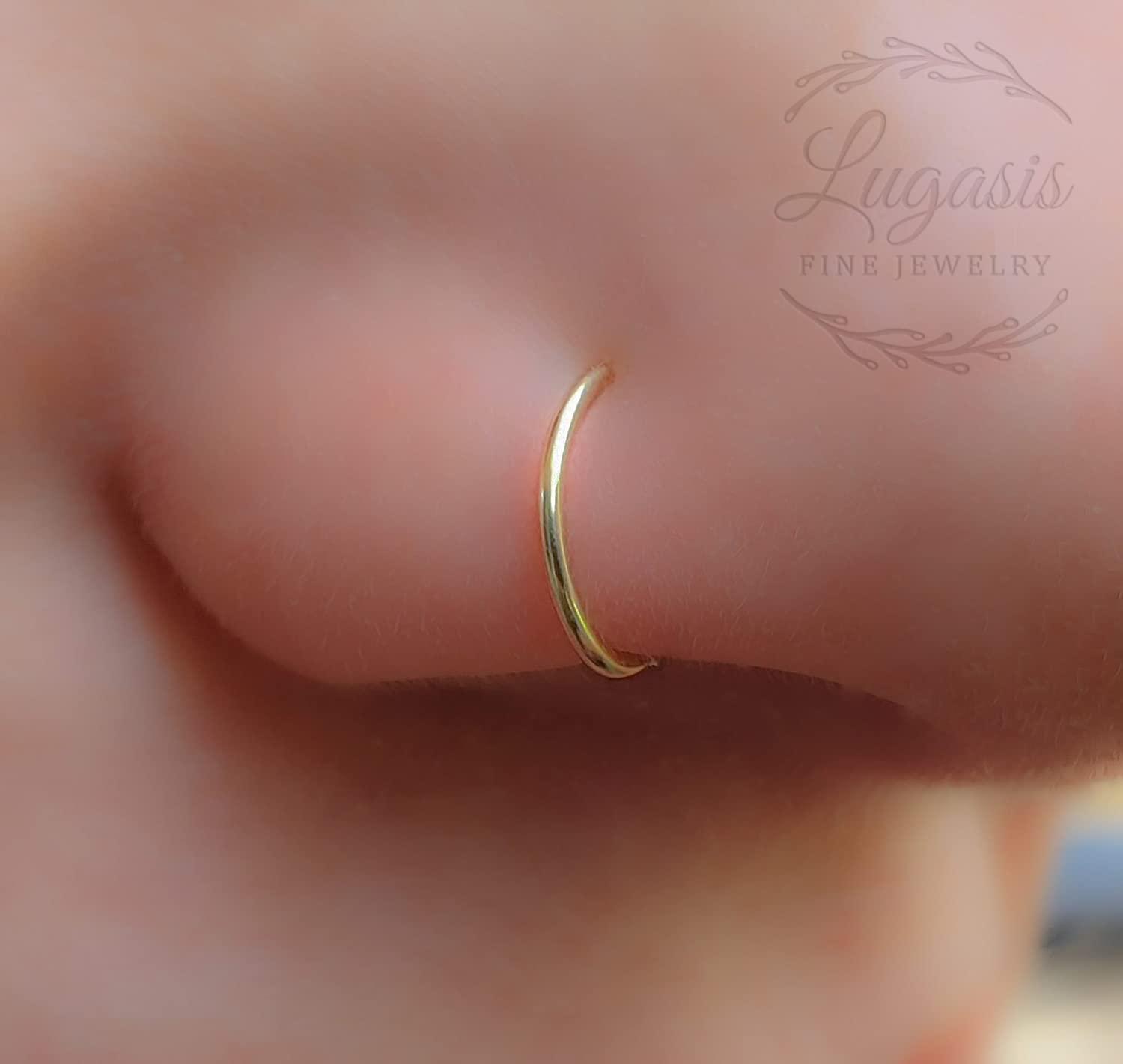 Clip On Fake Nose Ring - No Piercing Needed - 14K Gold Filled Faux Nose Hoop Jewelry for Women - Perfect for Parties, Halloween & Everyday Fashion Accessories