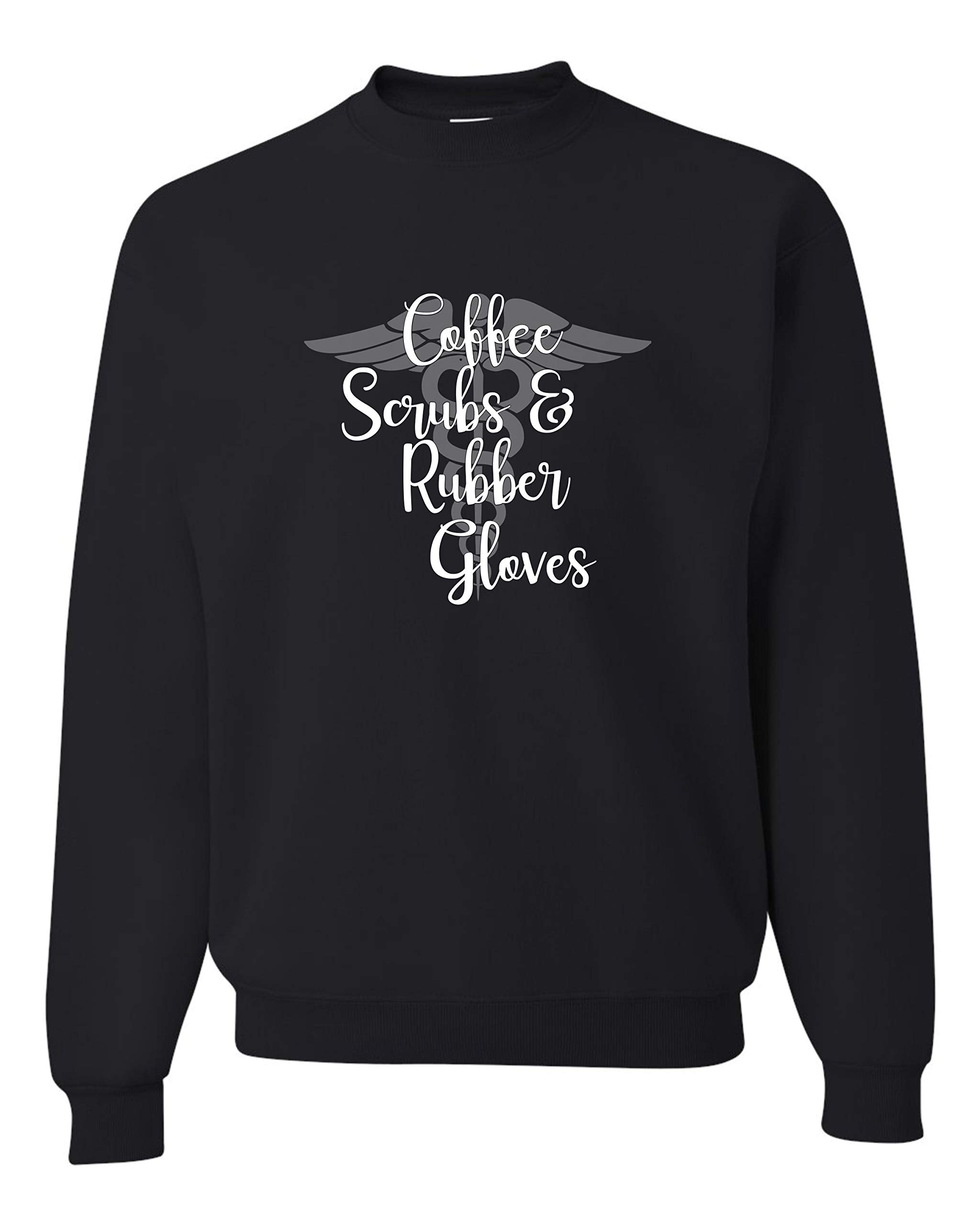 Premium Coffee Scrubs & Rubber Gloves for Nurses & Doctors - Comfortable Medical Crewneck Sweatshirt | Ideal for Hospitals, Clinics & Healthcare Professionals
