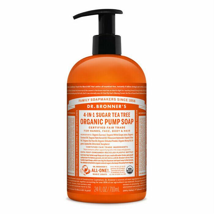 Dr. Bronner's Organic Tea Tree Pump Soap - All-Natural, Vegan & Cruelty-Free Body Wash for Sensitive Skin - Refreshing & Antibacterial - Perfect for Shower, Bath & Hand Washing
