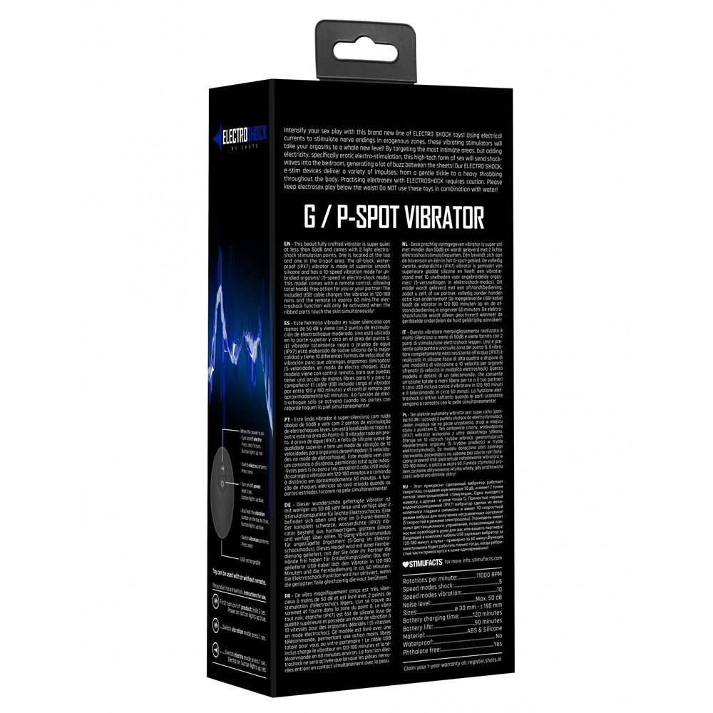 ElectroShock Remote Control E-Stim G Spot & P Spot Vibrator for Couples - Powerful Rechargeable Adult Toy for Enhanced Pleasure & Sensual Play