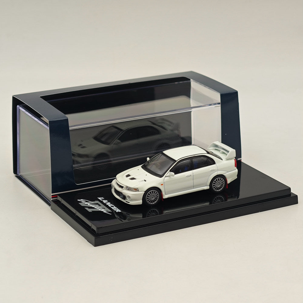1/64 Scale Mitsubishi Lancer GSR Evolution VI (CP9A) 1999 Diecast Model Car - White | Hobby Japan HJ642033AW | Collectible Toy Car for Display & Racing Scenes