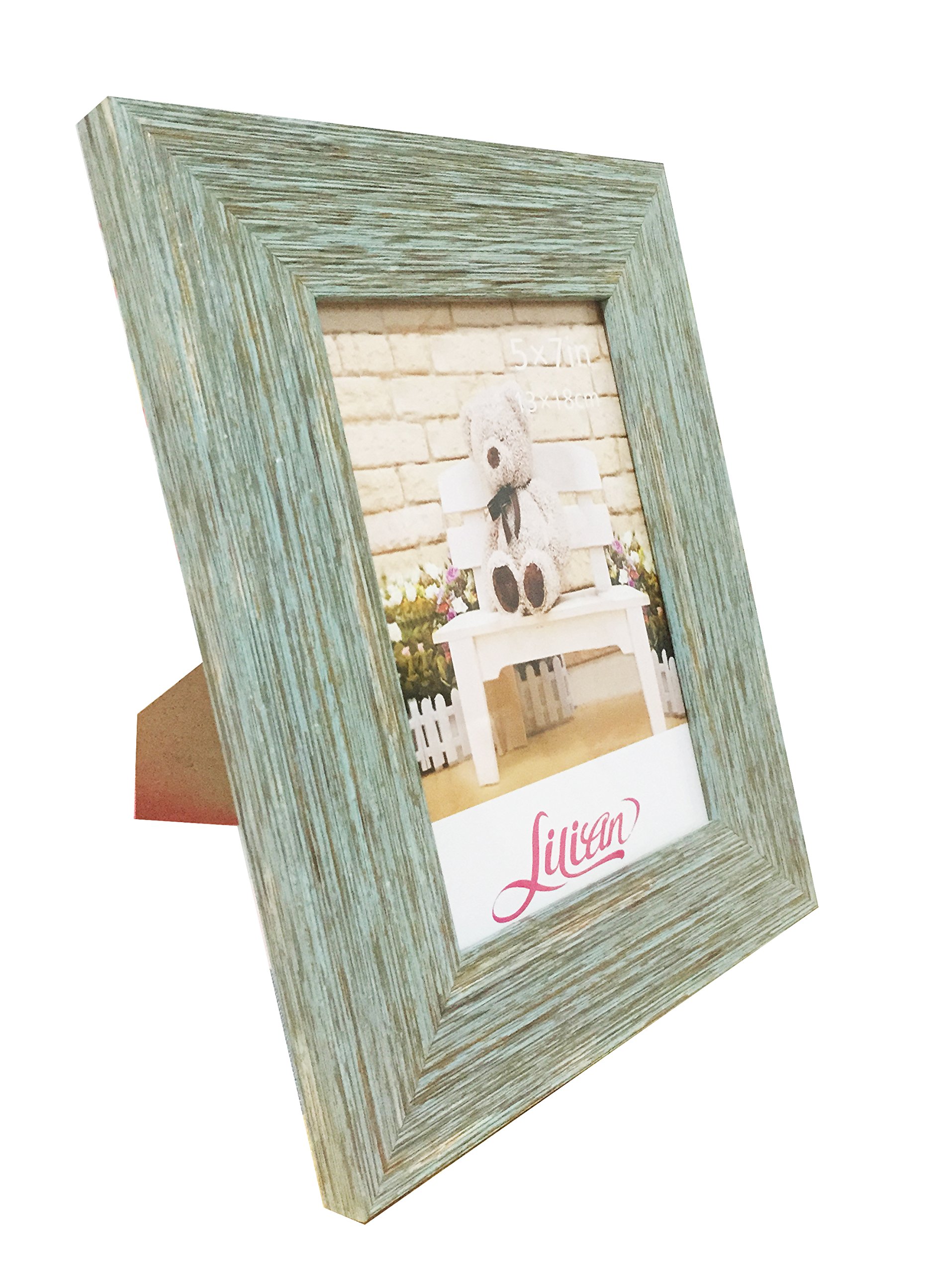 Eco-Friendly Lilian Light Blue 4x6 Inch Photo Frames for Desk - Durable PS Polymer Material, Perfect for Home Office Decor, Wedding Photos & Gift Giving