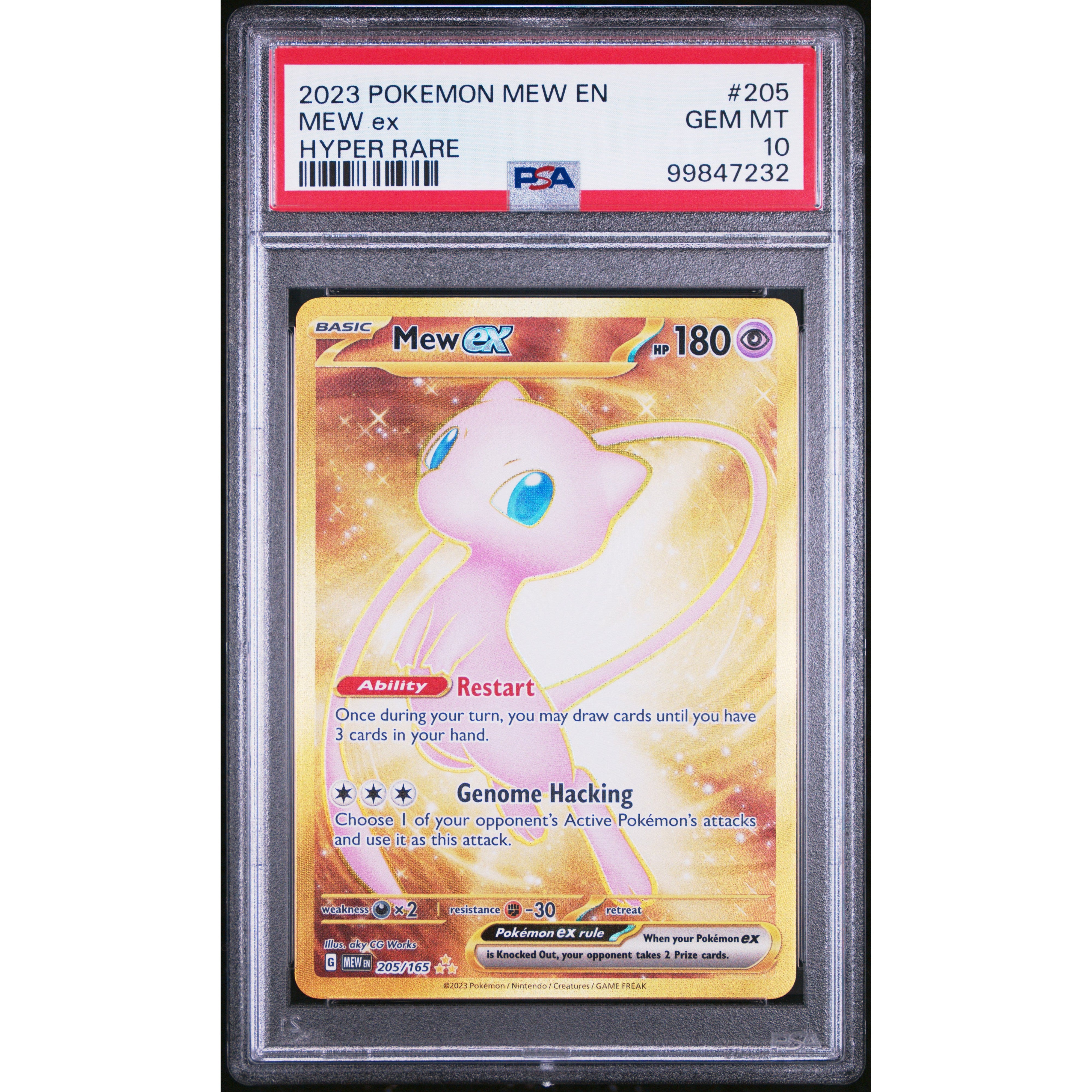2023 Pokemon 151 Mew Hyper Rare 205/165 PSA 10 Graded Card - Ultra Rare Collectible for Pokemon TCG Players, Investors & Display Cases