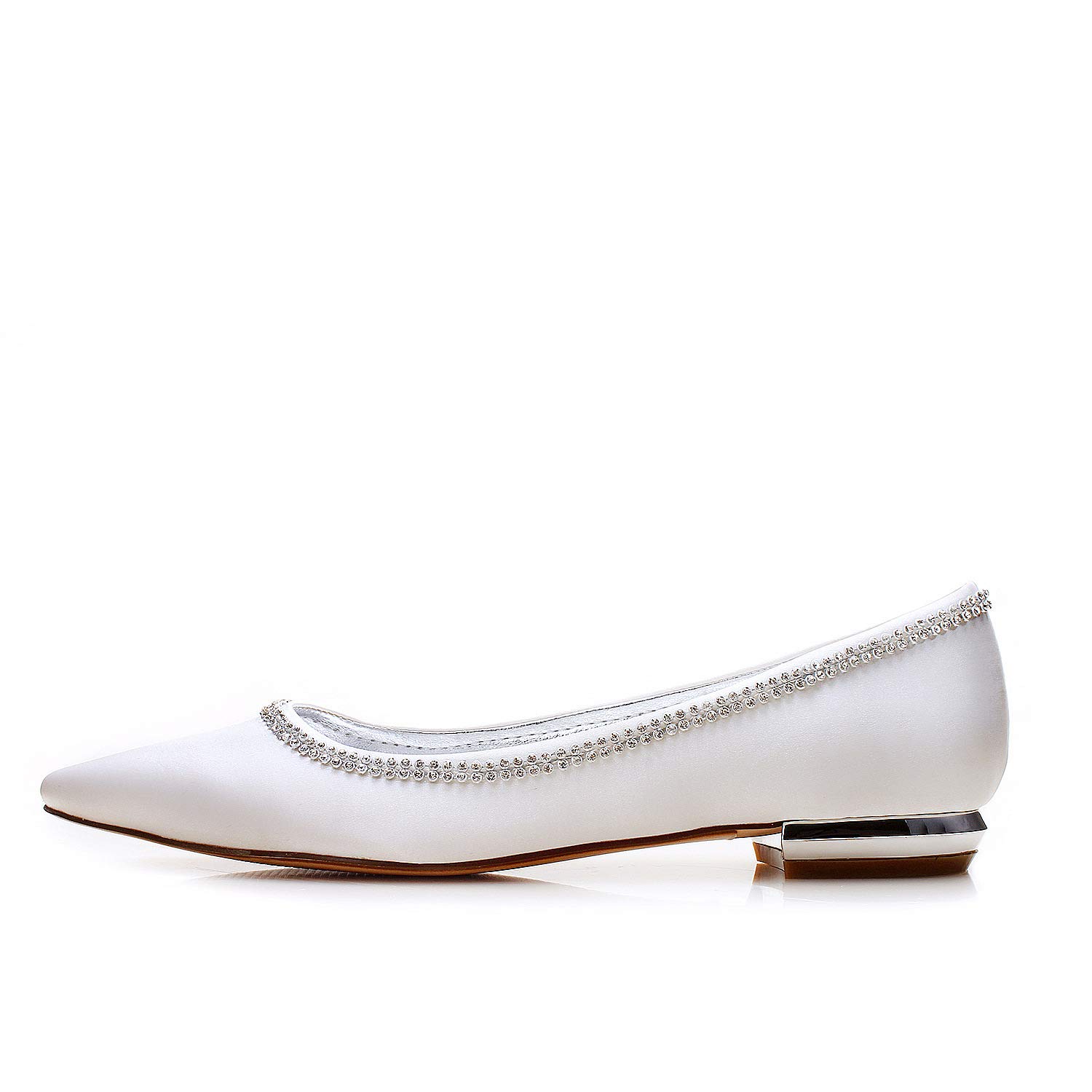 Women's Satin Pointed Toe Wedding Shoes - Elegant Slip-On Flats for Bridal Party, Prom & Evening Events - Comfortable Dress Shoes for Bride, Bridesmaids & Guests - Black Size 10 (Perfect for Weddings, Dances & Formal Occasions)