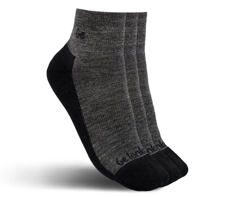 Barefoot Socks for Men & Women - 3 Pack Merino Wool Crew Socks by Be Lenka - Grey - Comfortable & Breathable for Yoga, Running & Outdoor Activities