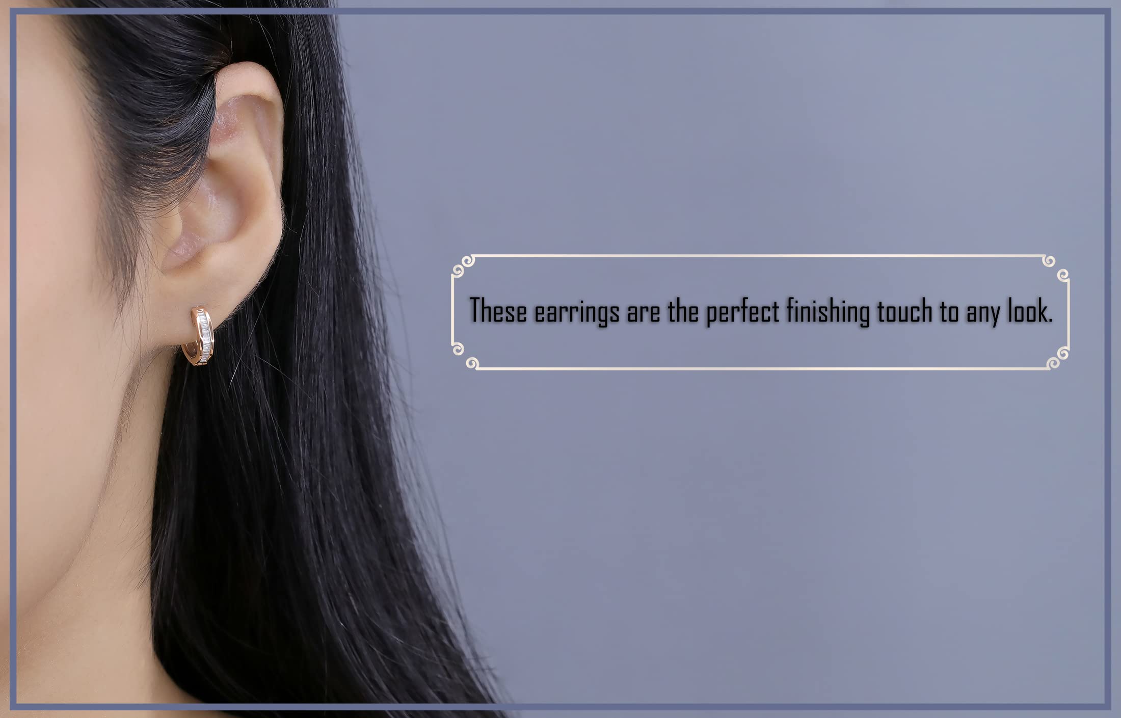 0.18 Cttw Baguette White Diamond Hoop Earrings for Women - 10K Solid Gold Dazzlingrock Collection - Perfect for Weddings, Parties & Everyday Elegance