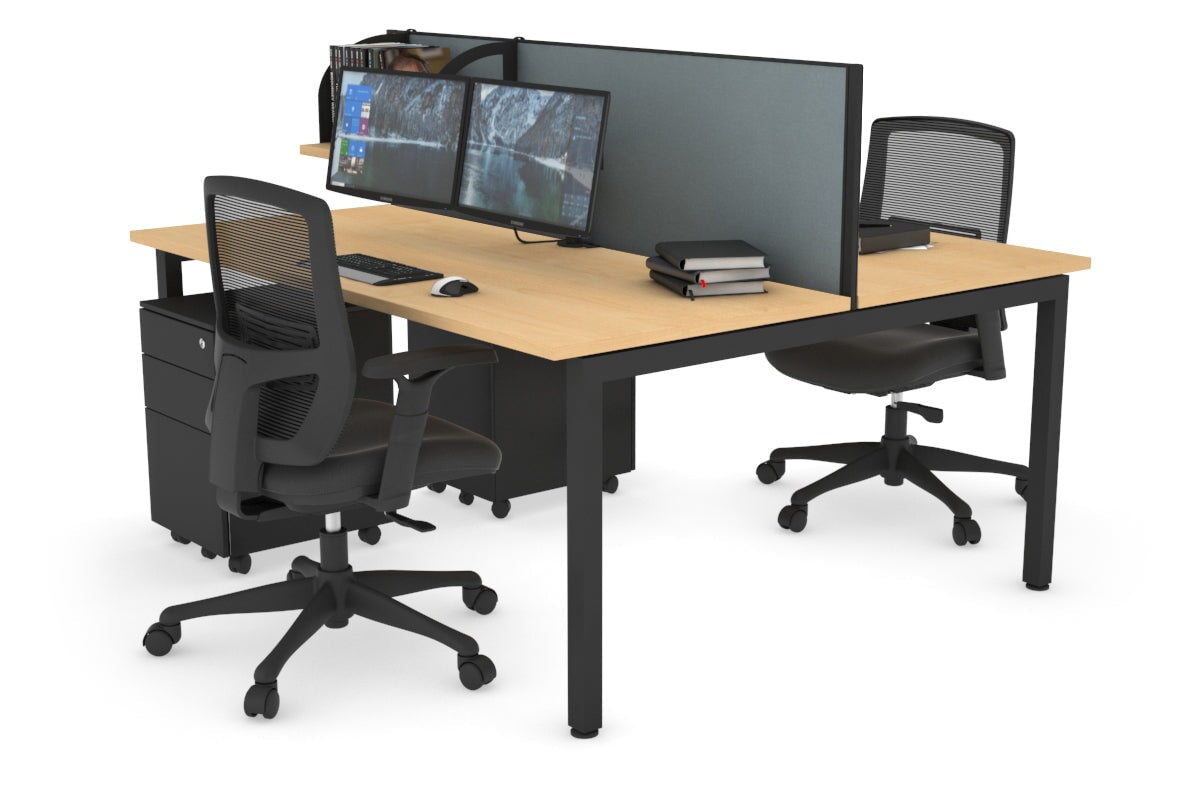 Quadro Square Legs 2 Person Office Workstation Desk - 1200L x 700W Modern Shared Workspace Solution for Home & Business Offices